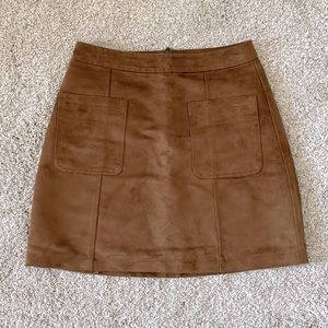 Faux suede mini skirt